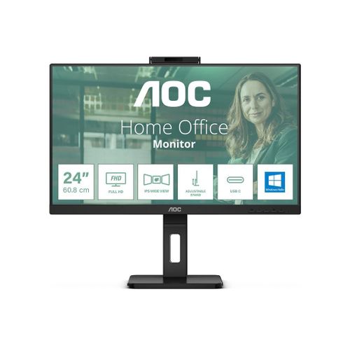 AOC Pro-line 24P3CW - Écran LED - 24" (23.8" visualisable) - 1920 x 1080 Full HD (1080p) @ 75 Hz - IPS - 300 cd/m² - 1000:1 - 4 ms - HDMI, 2xDisplayPort, USB-C - haut-parleurs - noir