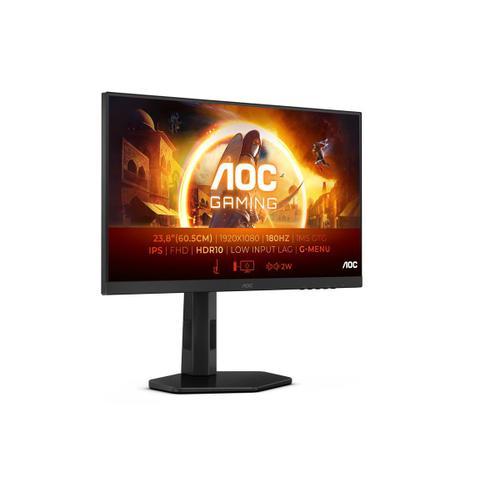 AOC Gaming 24G4X - G4 Series - écran LED - jeux - 24" (23.8" visualisable) - 1920 x 1080 Full HD (1080p) @ 180 Hz - IPS - 300 cd/m² - 1000:1 - HDR10 - 0.5 ms - 2xHDMI, DisplayPort - haut-parleurs...