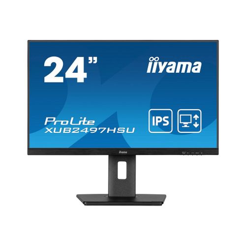 iiyama ProLite XUB2497HSU-B2 - Écran LED - 24" (23.8" visualisable) - 1920 x 1080 Full HD (1080p) @ 100 Hz - IPS - 250 cd/m² - 1300:1 - 1 ms - HDMI, DisplayPort - haut-parleurs - noir mat