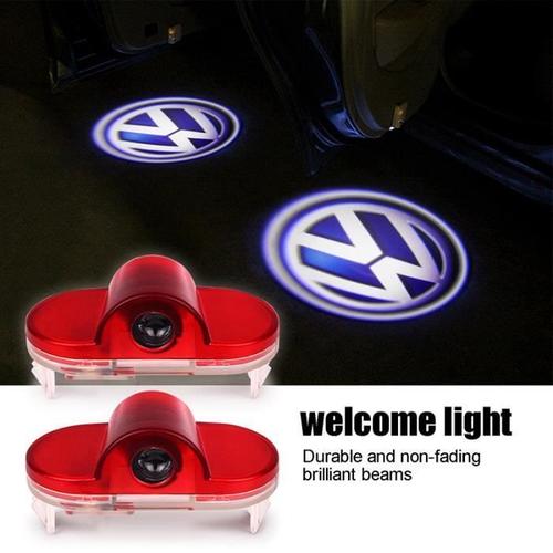 2pcs Led Porte De Voiture De Lumière De Bienvenue Lampe De Projecteur Pour Volkswagen Vw Golf Mk4 Touran Caddy Bora