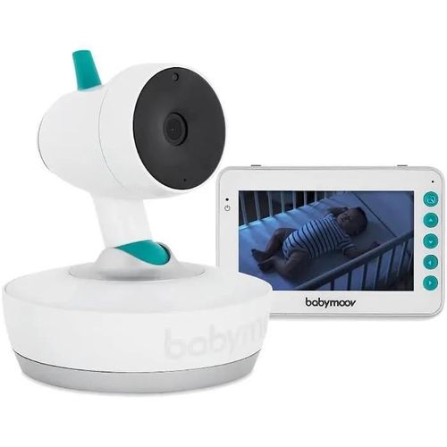 Babyphone Vidéo Motorisé 360° - Babymoov - Yoo Moov - 4,3 Pouces - Blanc - Numérique