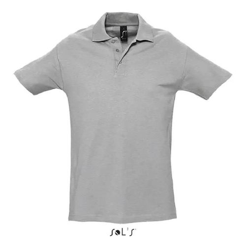 Polo Homme - Spring Ii - Gris Chiné - Manches Courtes - 100% Coton Peigné - Taille L
