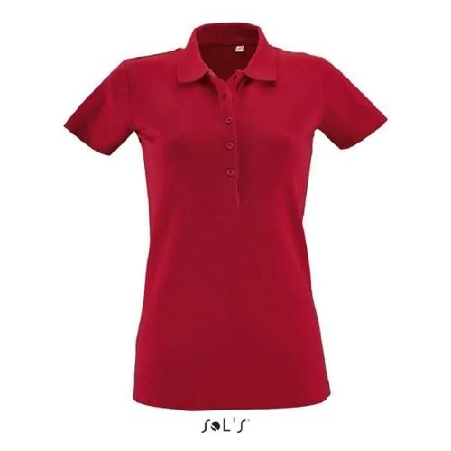 Polo Phoenix Femme Rouge - Xl - Manches Courtes - 95% Coton Peigné Ringspun - Coupe Cintrée