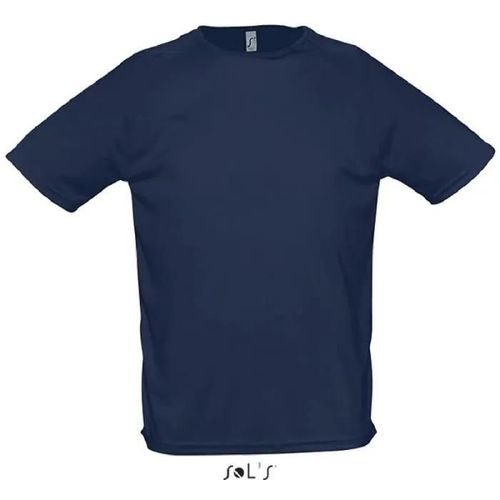 T-Shirt Homme Sporty French Marine - Sol's - M - Respirant - Manches Raglan - Running