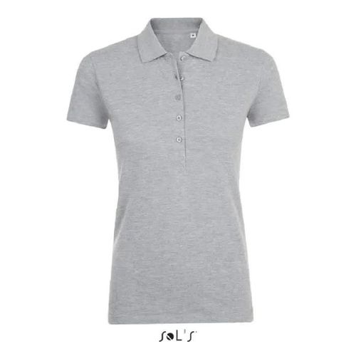 Polo Phoenix Femme Gris Chiné Ii - M - Manches Courtes - Coupe Cintrée - Maille Piquée