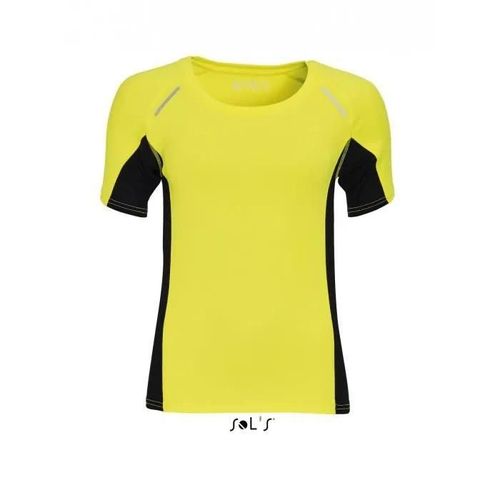 T-Shirt Running Manches Courtes - Femme - 01415 - Jaune Fluo - Multisport