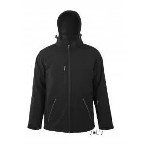 Veste Homme Softshell Hiver Doublée Et Matelassée - Sol S - 46604 - Noir - Imperméable Et Respirante