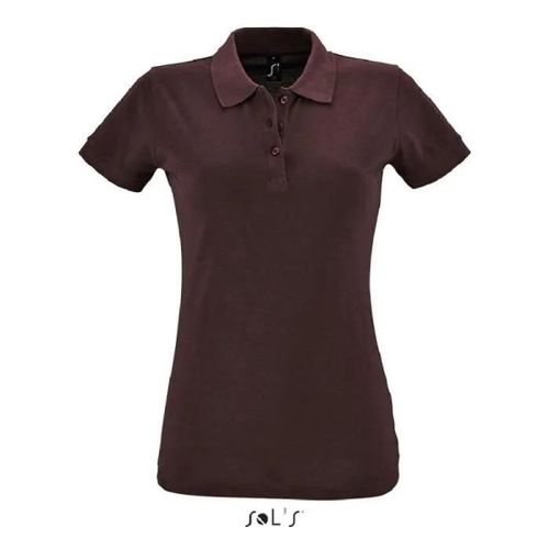 Polo Femme - Perfect - Oxblood Chine - Manches Courtes - 100% Coton - Coupe Cintrée