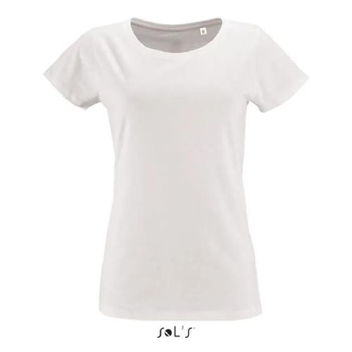 T-Shirt Femme Sol's Milo - Blanc - 2xl - Coupe Ajustée - Manches Courtes - Col Arrondi