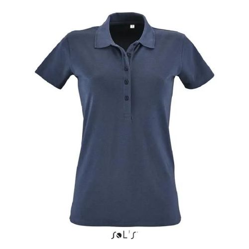 Polo Phoenix Femme Denim Chine - L - Bleu - Manches Courtes - Coupe Cintrée