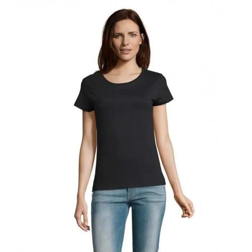 Tee-Shirt Femme Noir Rtp Apparel Tempo 185 Women - Manches Courtes - Coton Semi-Peigné