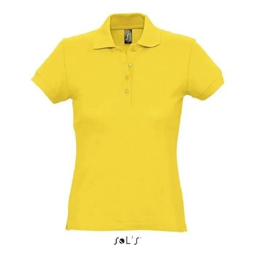 Polo Femme Jaune - Passion - Manches Courtes - 100% Coton Peigné Ringspun