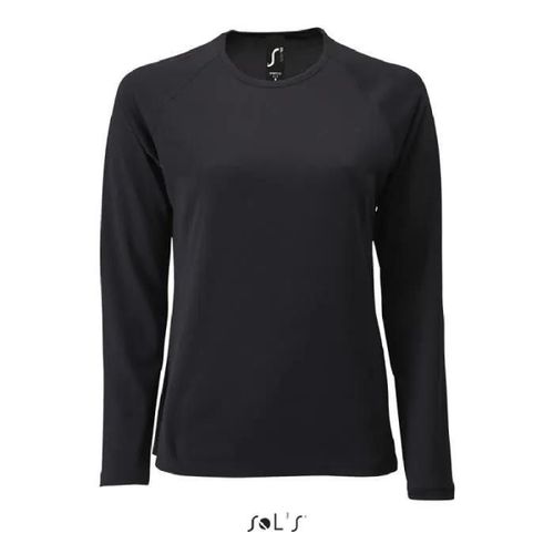 T-Shirt De Running Femme Noir Sol's - Sporty Lsl - Respirant - Taille 2xl
