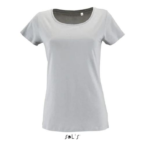 Tee-Shirt Femme - Sol's - Milo - Gris - Coupe Ajustée - Manches Courtes