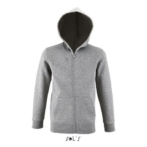 Veste Zippée À Capuche Enfant Tone Gris Chiné