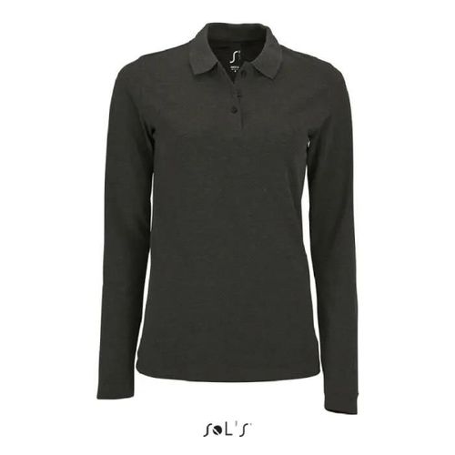 Polo Perfect Lsl Femme Anthracite Chin - L