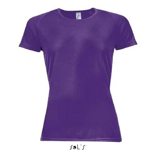T-Shirt Running Femme Violet Sol's - Sporty - Taille 2xl - Polyester Respirant - Manches Raglan