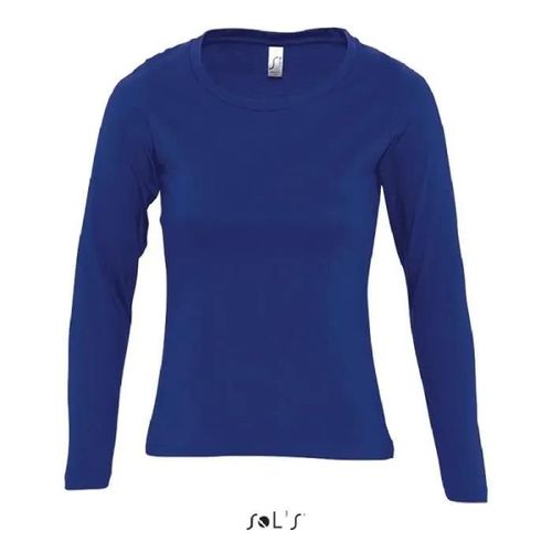 Tee-Shirt Majestic Femme Marine - Sol's - Coupe Droite - Coton - Manches Courtes - Col Arrondi
