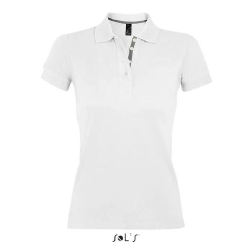 Polo Femme Blanc - Portland - Maille Piquée 200 - Coupe Ajustée