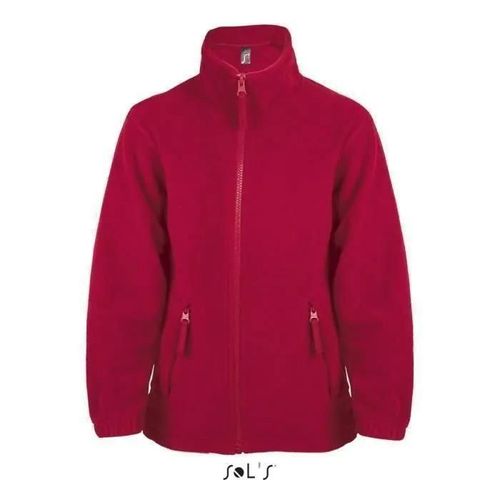 Veste Junior Sol's North - Garçon - Multisport - Rouge - Densité Accrue - Anti-Bouloche - Poches Zippées