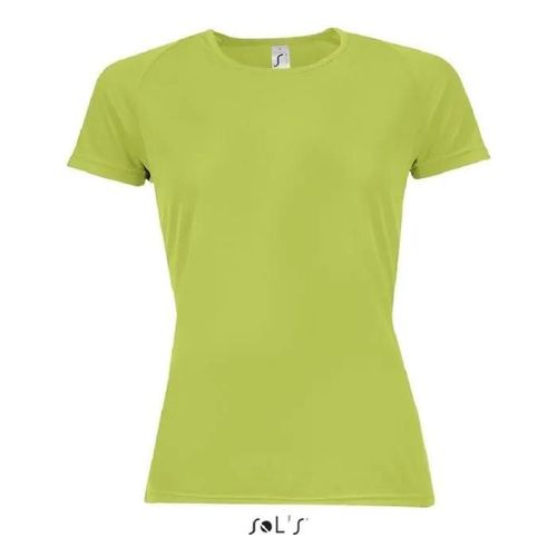 T-Shirt De Running Femme Vert Sol's Sporty - Taille 2xl - Colletage Au Col Et Dos Plus Long