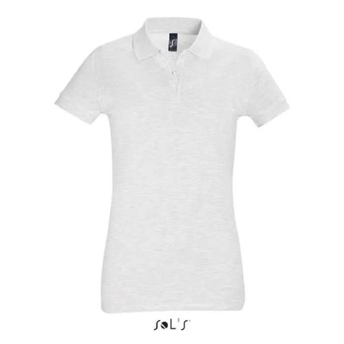 Polo Femme Blanc Chiné - Xl - Maille Piquée 180 - 100% Coton Peigné Ringspun - Manches Courtes