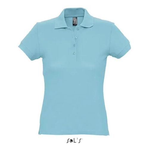 Polo Femme Bleu Atoll - L - Manches Courtes - Maille Piquée 170 - Coupe Ajustée