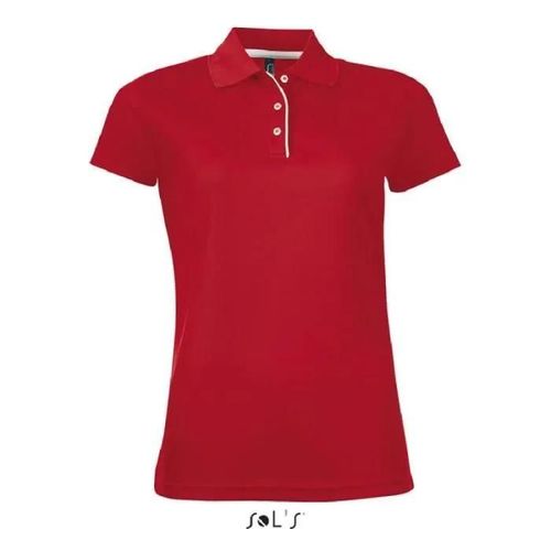 Polo Performer Femme Rouge - L - Manches Courtes - Adapté À La Sublimation