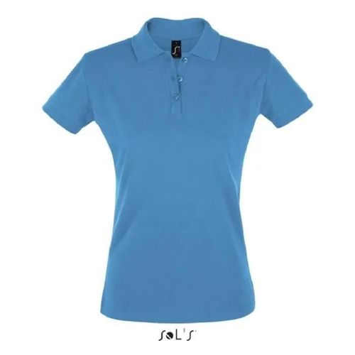 Polo Femme Aqua - M - Manches Courtes - 100% Coton Peigné Ringspun