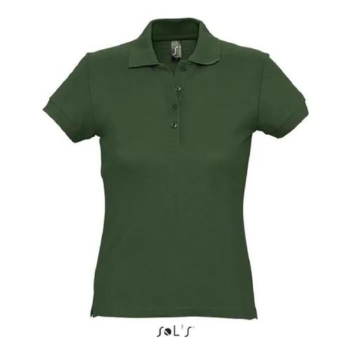 Polo Passion Femme Vert Golf - L - Manches Courtes - 100% Coton Peigné Ringspun
