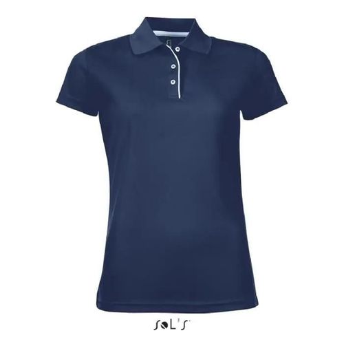 Polo Performer Femme - French Marine - Manches Courtes - 100% Polyester