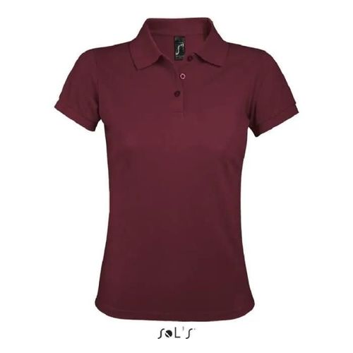 Polo Prime Femme Bordeaux - M - Manches Courtes - Facile D'entretien - Coutures Renforcées