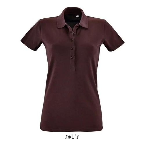 Polo Femme - Phoenix - Oxblood Chine - Manches Courtes - 95% Coton - Coupe Cintrée