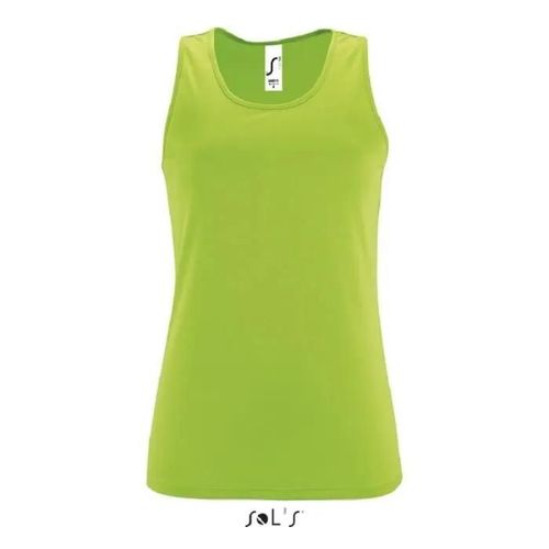 Débardeur De Running Femme Vert Fluo Sol's - Sporty Tt - Coupe Cintrée Et Dos Nageur