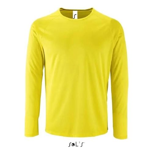 Teeshirt Running Homme Jaune Fluo - Sol's - Sporty Lsl - Respirant - Taille 3xl