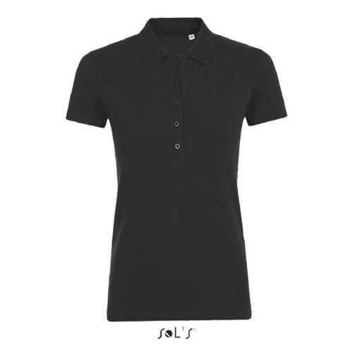 Polo Phoenix Femme Noir - Xl - Manches Courtes - Coupe Cintrée - 95% Coton Peigné Ringspun