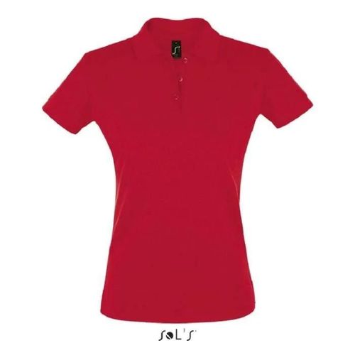 Polo Femme - Marque M - Rouge - Manches Courtes - Coupe Cintrée - 100% Coton Peigné