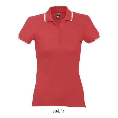 Polo Practice Femme Rouge - S - Manches Courtes - 100% Coton Peigné Ringspun