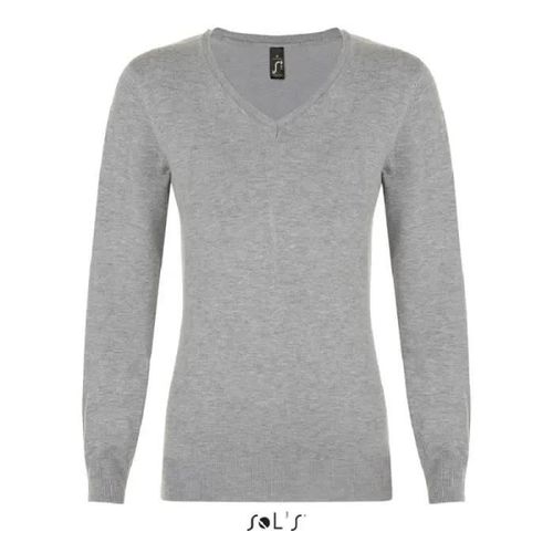 Pull Femme - Sol's - Glory - Gris Chiné - Col Roulé - Coupe Cintrée - Emmanchures Diminutions