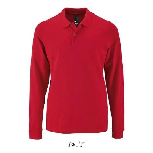 Polo Homme Rouge À Manches Longues - Perfect Lsl