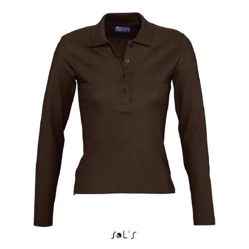 Polo Femme Chocolat À Manches Longues - Podium