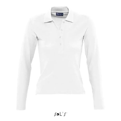Polo Femme Blanc À Manches Longues - Podium