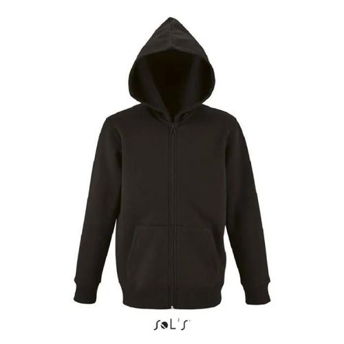 Veste Zippée À Capuche - Enfant - Noir - 50% Coton - 50% Polyester - 2 Poches Kangourou