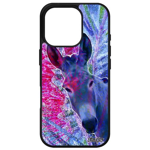 Coque Silicone Pour Iphone 16 Pro Ane Dessin Bourrique Nature Fleurs Antichoc Anesse Rigide Mulet Design Portable Bleu Tetu Animaux Apple