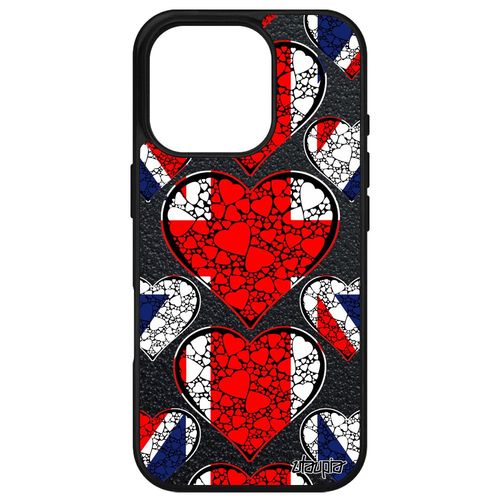 Coque Silicone Pour Iphone 16 Pro Drapeau Union Jack Angleterre Anglais Jo Sport Britannique Football I Love Smartphone Apple