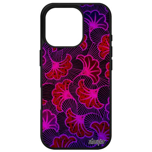 Coque Pour Apple Iphone 16 Pro Silicone Wax Rigide Motif Africain Imprimé Gel Afrique Artisanat Coloré Case Pas Cher Violet Ethnique De