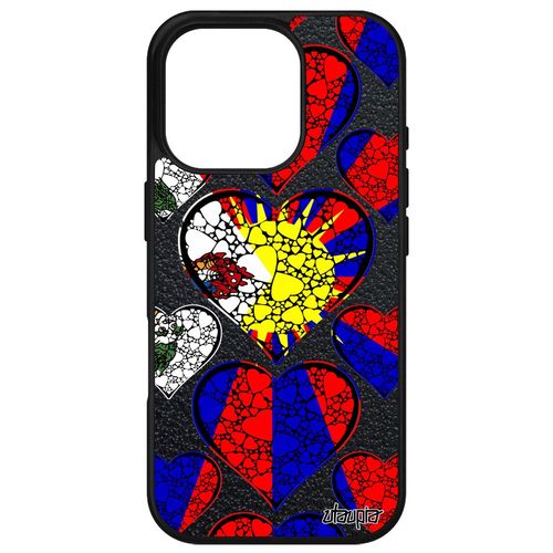 Coque Antichoc Pour Iphone 16 Pro Silicone Drapeau Tibet Tibetain Zen Bouddha Asie Original Mobile Bouddhisme Coeur Case Alu I Love Apple