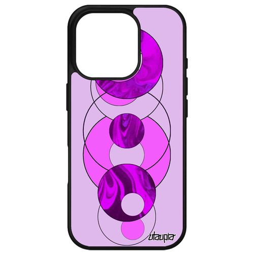Coque Marbre Pour Apple Iphone 16 Pro Silicone Cover Texture Noir Granite Gel Rose Coloré Telephone Design Contemporain Original De