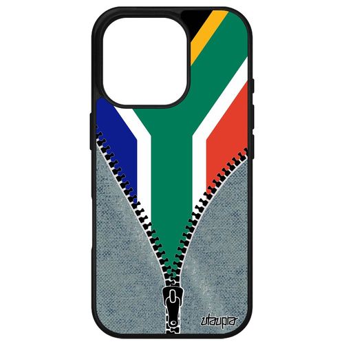 Coque Silicone Drapeau Afrique Du Sud Africain Pour Iphone 16 Pro Coupe Du Monde Basket Sport Can Republique Foot De Apple
