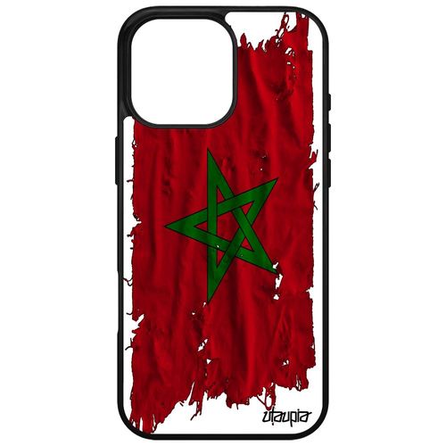 Coque Pour Iphone 16 Pro Max Silicone Drapeau Maroc Marocain Coupe Du Monde Foot Sport Telephone Football Coupe D'afrique Apple